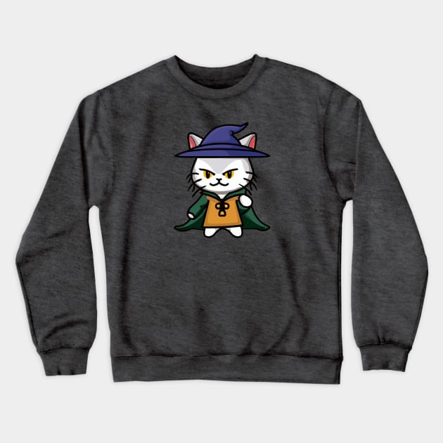 Evil Cat Wizard Crewneck Sweatshirt by Quid's Stuff